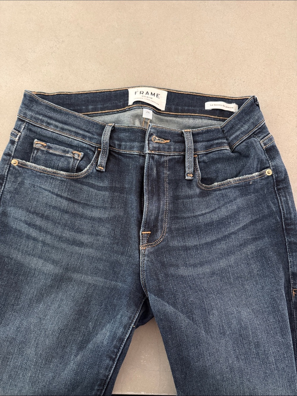 Frame Denim High-Rise Dark Blue Skinny Jeans